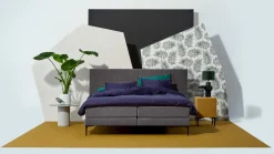 Boxspring Blocks vlak met gestoffeerd matras