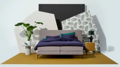 Boxspring Blocks vlak met gestoffeerd matras