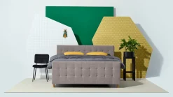 Boxspring Grid verstelbaar met gestoffeerd matras en voetbord