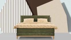 Boxspring Nove vlak met gestoffeerde matras