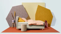 Boxspring Round vlak met gestoffeerd matras en voetbord