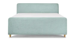 Boxspring Round vlak met gestoffeerd matras en voetbord