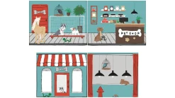 Gordijnen Pet shop Pino/Scott