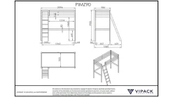 Hoogslaper Pino mezzanine met boekenkast