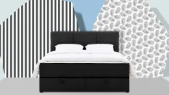 Opbergbed Mani met gestoffeerd matras